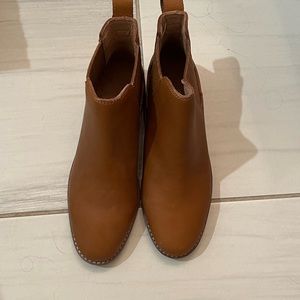 madewell tan leather booties
